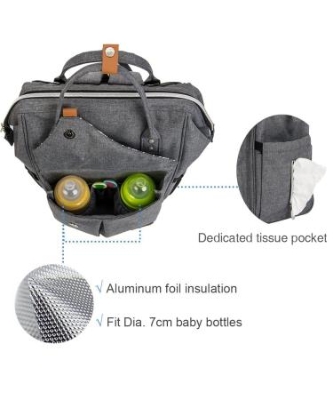 Lekebaby Gray Arrow Diaper Backpack - Multifunctional Large Capacity Baby Bag with Diaper Pad for Travel & On-the-Go - Buy Online on GoSupps.com