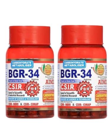 Pack of 2 Artcollectibles IndiaBGR-34 Tablets | Carbohydrate Metaboliser | BGR 34 | BGR 34
