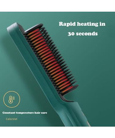 Hair Straightener Brush with 31 Temp Settings Ionic Ceramic Hot Comb LCD Display Curling Comb (Green) for Effortless Styling - Buy Online on GoSupps.com