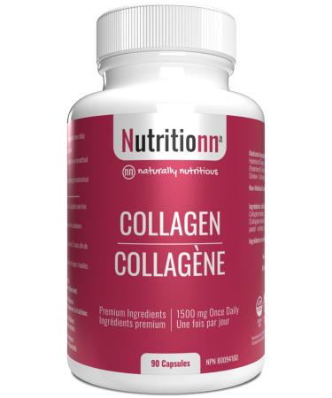Collagen Capsules by Nutritionn - Helps Reduce Joint Pain - Pure Hydrolyzed Collagen Peptides Protein - Premium Natural Supplement