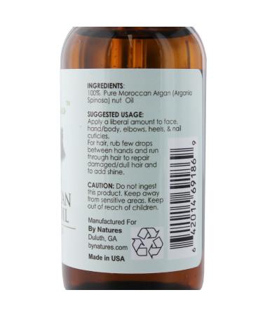 2 Oz 100% Natural Moroccan Argan Oil by Nature's Essential Oils - Pure Skin & Hair Care - Buy Online on GoSupps.com