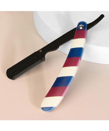Buy Professional Barber Straight Edge Razor & Fade Brush Set | 5 Blades for Close Shaving & Hair Cutting | Red/White/Blue - Buy Online on GoSupps.com