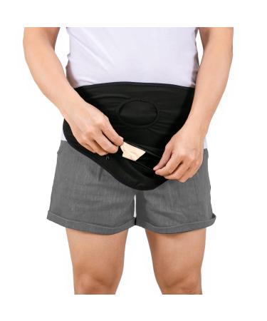Ostomy Belt Black | Stealth Belt for Ostomy Bag |Ostomy Belts for Men | Ostomy Support Belt | Ostomy Bag Covers | Ostomy Wrap | Ostomy Pouch Covers | Inner Pocket to Hold Ostomy Ostomy Supplies(L)