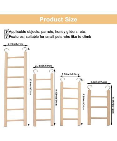 Wooden Bird Ladder Toy - Natural Climbing Step Toy for Parakeets, Parrots, Cockatoo & Lovebirds | Available in 4 Sizes - Buy Online on GoSupps.com