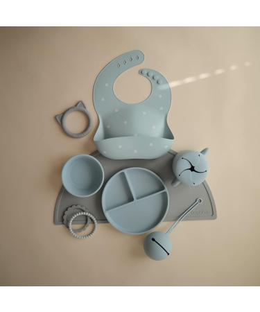 Mushie Silicone Pacifier Box | Safe Storage Case for Babies & Toddlers | High-Quality Powder Blue Baby Accessory - Buy Online on GoSupps.com