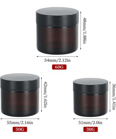 Chstarina 6 Pieces Amber Glass Jars with Lids Empty Cosmetic Jars Lotion Storage Jars 30g/50g/60g Cosmetic Containers for Travel Powder Lotion Creams Essential Oils Ointment - Buy Online on GoSupps.com