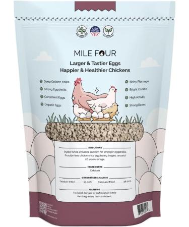 Mile Four Oyster Shell for Chickens - Calcium Supplement for Chickens 100% Natural Limestone Calcium Carbonate Strong Eggshell & Bone Booster 4 lbs Natural 4 Pound (Pack of 1) - Buy Online on GoSupps.com
