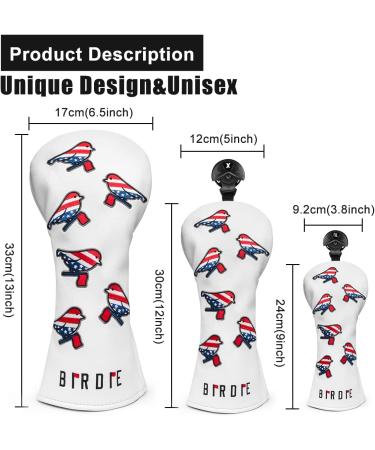 Golf Head Covers - USA Flag Birdie Design Leather Headcover for Fairway - 1 Piece - Buy Online on GoSupps.com