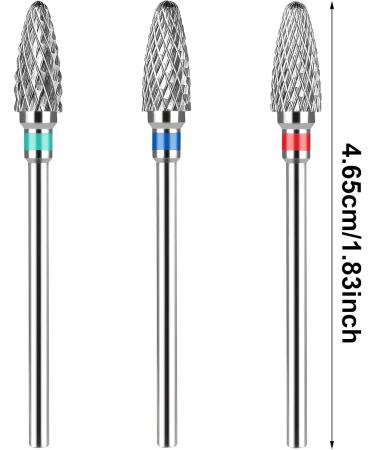Dimeho 3 Pack Nail Drill Bits Set Professional Cuticle Remover Tungsten Electric Nail File Bit Nail Art Shapen Remove Tool Replacement Accessories for Manicure Pedicure Home Salon - Buy Online on GoSupps.com