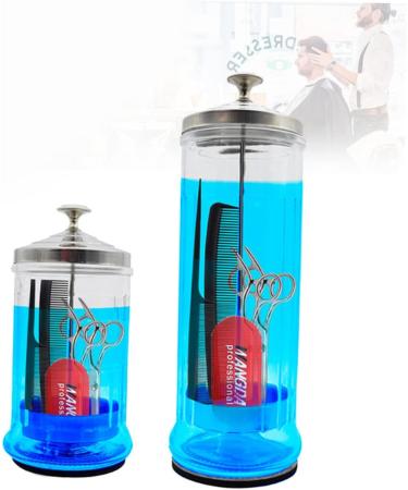 Buy Transparent Barber Tool Scissors Bottle | Hair Salon Essential 10.5x10.5cm - International Shipping - Buy Online on GoSupps.com