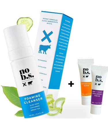 No BS Foaming Cleanser - Natural Face Wash With Green Tea & Aloe  For Women & Men  Great For Acne & Dry Skin  Vegan (5.4 oz) - Buy Online on GoSupps.com
