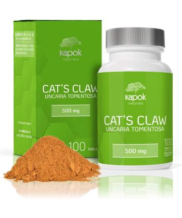 Kapok Naturals Cat's Claw 500mg Capsules - Joint Inflammation & Pain Relief - Digestive Support & Immune Booster - 100 Tablets - Buy Online on GoSupps.com
