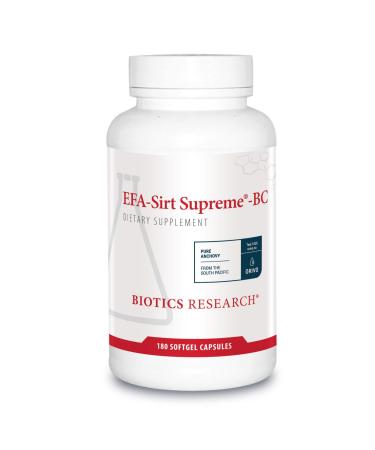 Biotics Research EFA-SIRT Supreme-BC EPA DHA GLA from Black Currant Seed Oil Natural Mixed Tocopherols Cardiovascular Health Joint Comfort and Flexibility 180 softgel Capsules