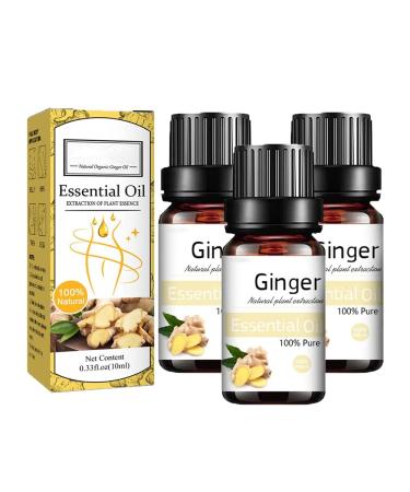 3PCS Bodiluvs Ginger Extract Navel Drainage Oil Belly Drainage Ginger Oil Anti Cellulite Massage Oil Ginger Organic Ginger Essential Oil for Lymphatic Drainage Massage
