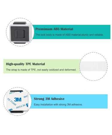 6-Pack FANYAQIN Child Safety Cabinet Locks with Double Lock System - Adjustable Strap for Cabinets, Drawers, Refrigerator, Oven, Toilet - Buy Online on GoSupps.com