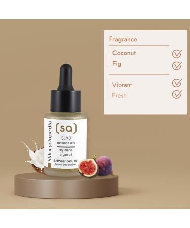 Skincyclopedia Shimmer Body Oil with 5% Argan Shea and Castor Oil Squalane and Gold Dust - Instant Hydration and Radiance 30ml - Buy Online on GoSupps.com