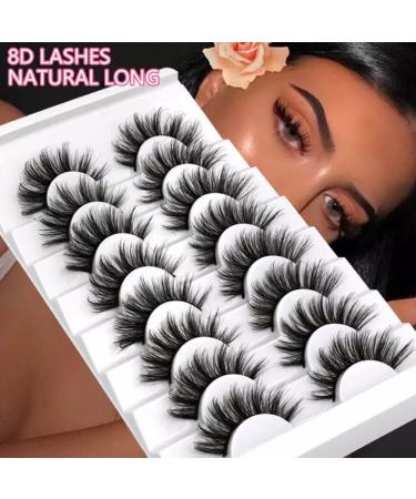 Diffusion NEW 8D Mink False Eyelashes Wispy Cross Long Thick Soft Fake Eye Volume Lashes (10 Pairs) - Buy Online on GoSupps.com
