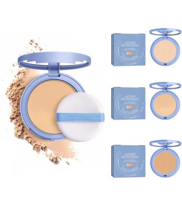 Oil Control Face Pressed Powder  Matte Smooth Setting Powder Makeup  Waterproof Long Lasting Finishing Powder  Flawless Lightweight Face Cosmetics  Cruelty-free (*02 Natural Beige)