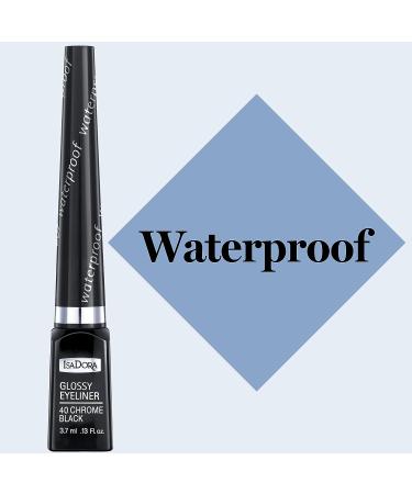 IsaDora Glossy Eyeliner Waterproof 40 Chrome Black for Sensitive Eyes - 3.7 ml / .13 Fl. oz - Buy Online on GoSupps.com