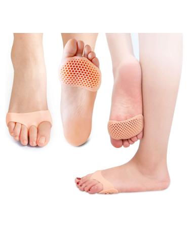 Bobozhong gel front foot pad 2 pair of silicone forefoot shoes pads forefoot pads foot pads for women and men quick relief from foot pain prevent callus and blow pink