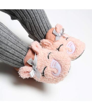 RVROVIC Baby Boys Girls Plush Winter Snow Boots - Bowknot, Anti-Slip, Warm Fleece Infant Boots for Toddlers (0-6 Months) - Pink Elephant - Buy Online on GoSupps.com