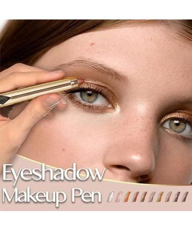 Gleamon Double-Ended Eyeshadow Pencil 2-In-1 Pearlescent Eyeshadow Makeup Pen Stick Double Ended Eye Shadow Stick Waterproof Long Lasting Eyeshadow Highlighter Stick (3PCS+wooden tea brown) - Buy Online on GoSupps.com