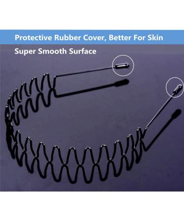bodbop XINGZHE Metal Hair Bands 2 PCS - Men's and Women's Fashion Headbands - Non Slip Sports Hairband - Black (Wide Wavy + Hook Wavy) - Buy Online on GoSupps.com