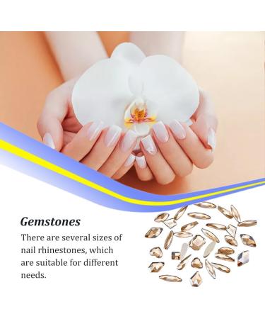 dijiusidy 50 Pieces Glass Crystal Set Eye-catching Personalized Nail Art Rhinestones DIY Handcraft Manicure Accessories for Card Making Champagne - Buy Online on GoSupps.com