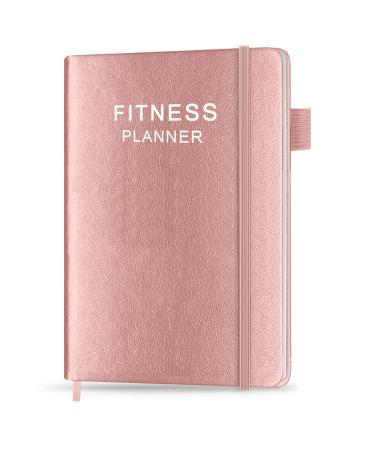 Fitness Planner - Workout Planner for Woman and Man, Fitness Planner for Women & Men - A5 Hardcover Workout Journal/Planner to Track Weight Loss, GYM, Bodybuilding Progress - Daily Health & Wellness Tracker, Rose