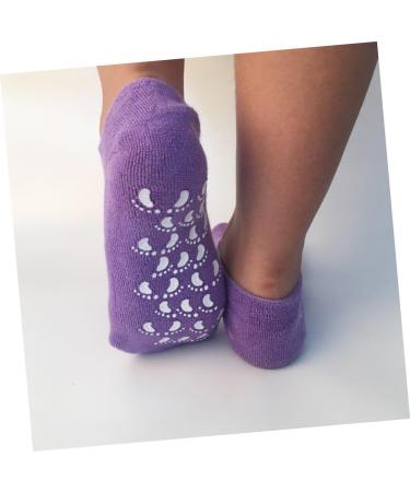 SOESFOUFU Gel Socks for Moisturizing Spa Gel Socks Cracked Heel Socks Spa Socks Cracked Skin Socks Moisturizing Gel Socks Moisturizing Socks Cracked Skin Gloves Socks for Heels Indoor Purple - Buy Online on GoSupps.com