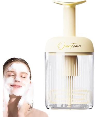 Face Wash Foamer Rotating Type Skincare Foam Maker - Portable Facial Cleansing Tools Deep Cleansing Detachable Fine Foam Light Yellow - Buy Online on GoSupps.com