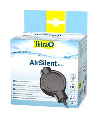 Tetra Airsilent Maxi - quiet aquarium air pump complete set including the focal stone suitable for supplying oxygen from aquariums with 40 - 80 l black maxi (40-80 l aquarium))