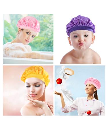 FOZZA 3-Piece Baby Satin Bonnet Set for Natural Hair - Purple Yellow Pink - Wide Band Sleeping Hats for Babies, Kids, Teens - Soft Silk Night Caps - Pack of 1 - Buy Online on GoSupps.com