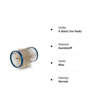 Poniks Professional Metal Curlers Set - 6 Bristle Hair Curlers (40mm) - Wire Curlers in Blue for Perfect Curls - International Shipping Available - Buy Online on GoSupps.com
