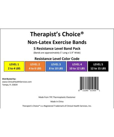 Therapist s Choice Resistance Bands for Workouts | Elastic Exercise & Physical Therapy Bands Set for Stretching Rehab Yoga Pilates 5 Colors Available - Buy Online on GoSupps.com