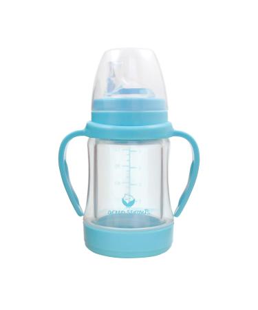 green sprouts Glass Sip & Straw Cup, Light Aqua, 6 Months+ Aqua 4oz 4oz