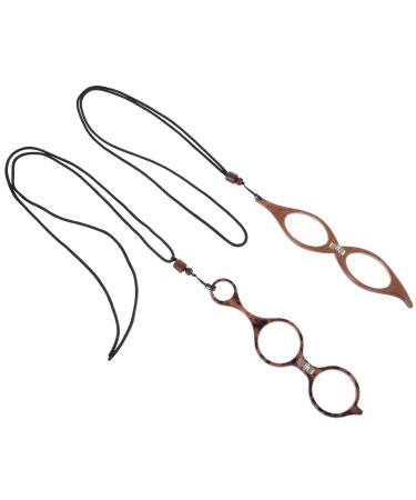 FOMIYES Necklace Folding Reading Glasses 2 Pcs 1 Set Portable Hanging Neck High- definition Glasses Exquisite Mini Readers Glasses for Men Women