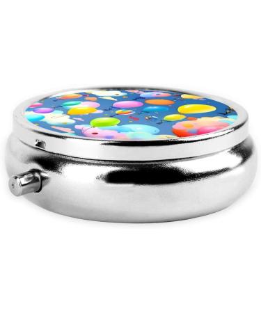 Colorful Balloon Round Pill Box | 3 Compartment Organizer for Purse & Pocket | Portable Travel Pill Box - Buy Online on GoSupps.com