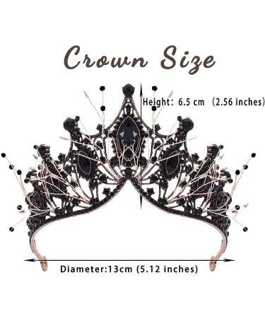 Kilshye Baroque Black Crown Rhinestone Queen Bridal Tiara for Women - A-Black - Buy Online on GoSupps.com