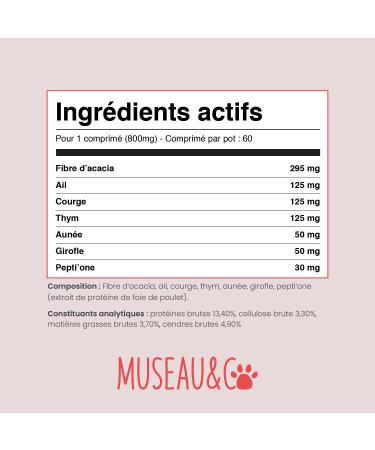 Vermi Protect Natural Dewormer for Dogs and Cats Herbal Antiparasitic Acts Against Worms in Cats and Dogs 60 Tablets Museau & Co Made in France - Buy Online on GoSupps.com