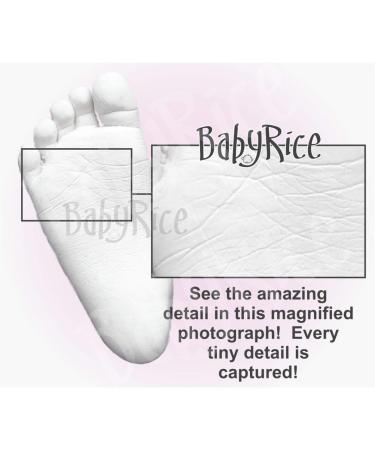 BabyRice Baby Casting Kit - White Shadow Box Frame, Silver Paint - Hand/Foot Casts (Blue/Blue) - Buy Online on GoSupps.com