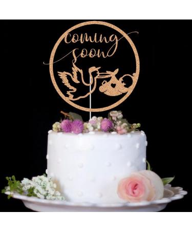 Coming Soon Cake Topper Stork & Baby Silhouette Cake Decor for Baby Shower Party Decorations Gender Reveal Party Supplies Rose Gold - Buy Online on GoSupps.com