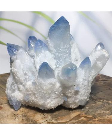 Crystal Natural Gemstone Ghost Phantom Crystal Cluster Quartz Specimen Blue Stone ningxiao