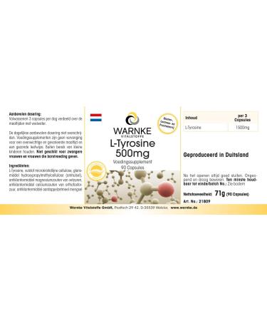 L-Tyrosine - 90 capsules - animated acid | Warnke Vitalstoffe - Quality from German pharmacies - Buy Online on GoSupps.com