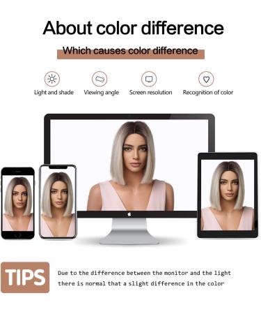 Esmee Ombre Brown to Blonde Synthetic Bob Wig - 14 Inch, Shoulder Length for Women - Ideal for Daily Wear, Parties & Cosplay - Buy Online on GoSupps.com