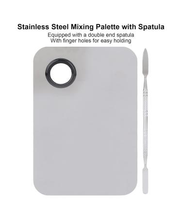 Buy Stainless Steel Mixing Palette & Spatula - Professional Cosmetic Makeup & Nail Art Tools for Perfect Blends | International Shipping Available - Buy Online on GoSupps.com