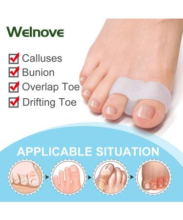 Welnove Bunion Corrector Toe Separators - Pack of 12, 2-Loop Big Toe Spacer for Bunion & Overlapping Toes (White) - Buy Online on GoSupps.com