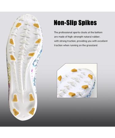 Juzecx Men's and Women's High-Top Soccer Cleats - Firm Ground Non-Slip Shoes (White, Size 9 Women/8 Men) - Buy Online on GoSupps.com