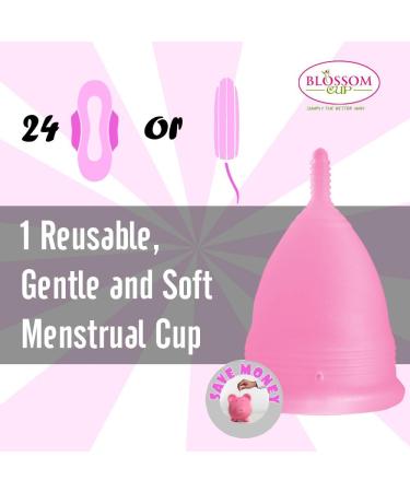 Blossom Menstrual Cup Set | Reusable Silicone Period Cups - 1 Large Pink & 1 Small Purple | Eco-Friendly Alternative to Tampons - Buy Online on GoSupps.com