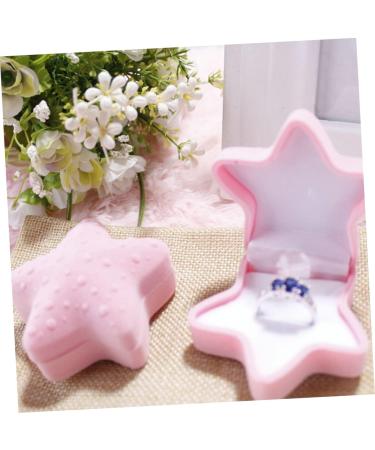 Cabilock 2pcs Box Engagement Jewelry Case Ring Storage Case Earring Gift Holder Ring Holder Earrings 6.4X4CM Pink - Buy Online on GoSupps.com